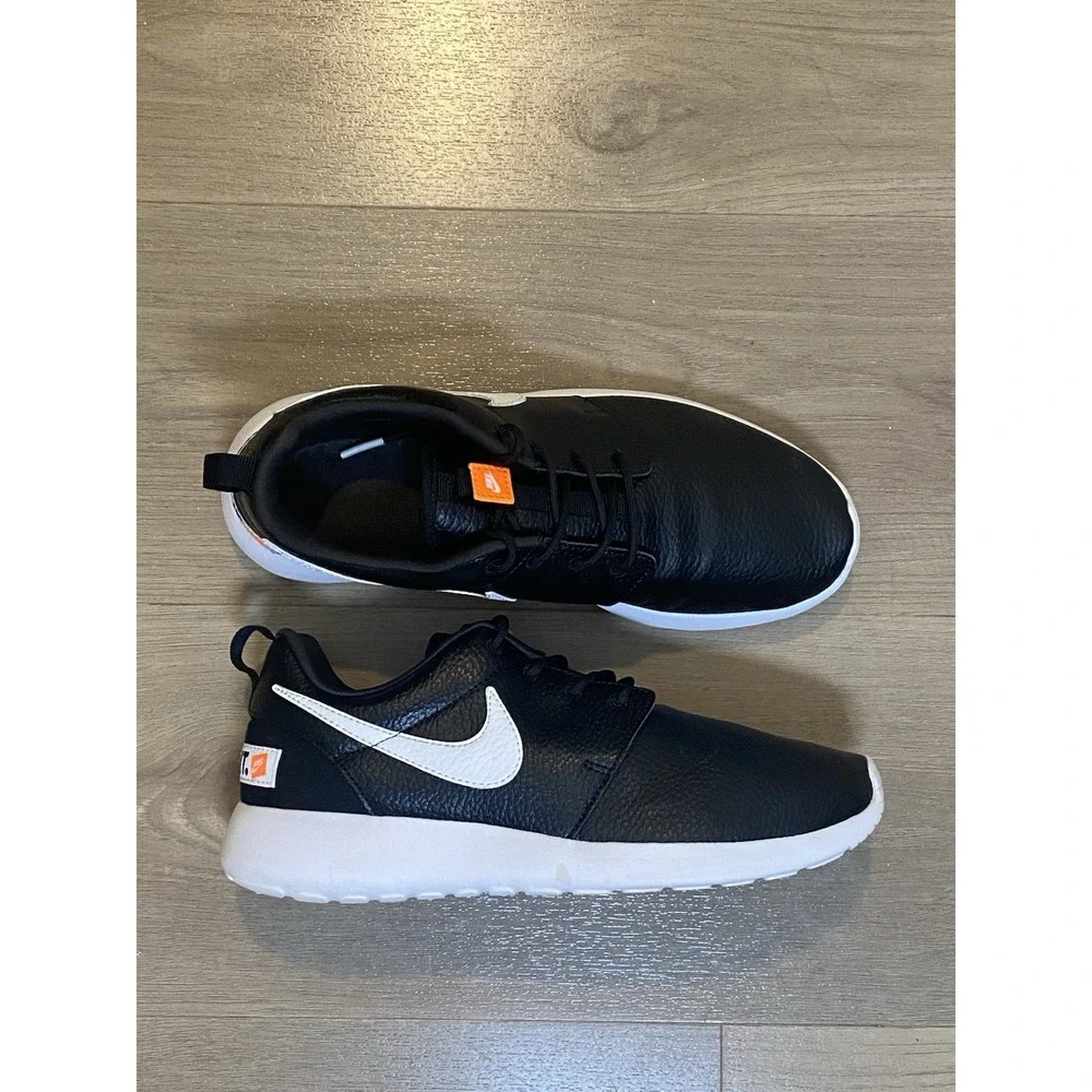 Nike Roshe One Premium Black Total Orange Athletic Shoes Sneakers Women's Size 8